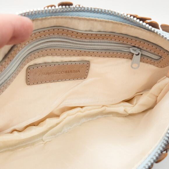 Francesco Basia Cottagecore Floral Leather Clutch Garden Party Resort - Picture 6 of 9